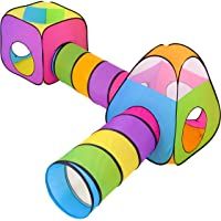 NUBUNI 4 en 1 Tienda Campaña Infantil : 2 Casitas Tela + 2 Tunel de Juego para niños : Plegable Parque Bebe Bolas…